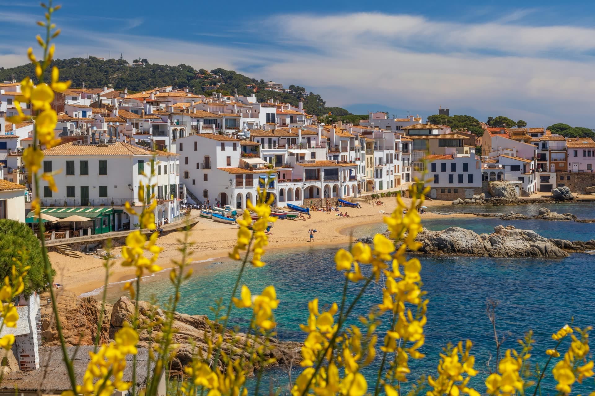 Crique et maisons blanches de la Costa Brava, en Espagne