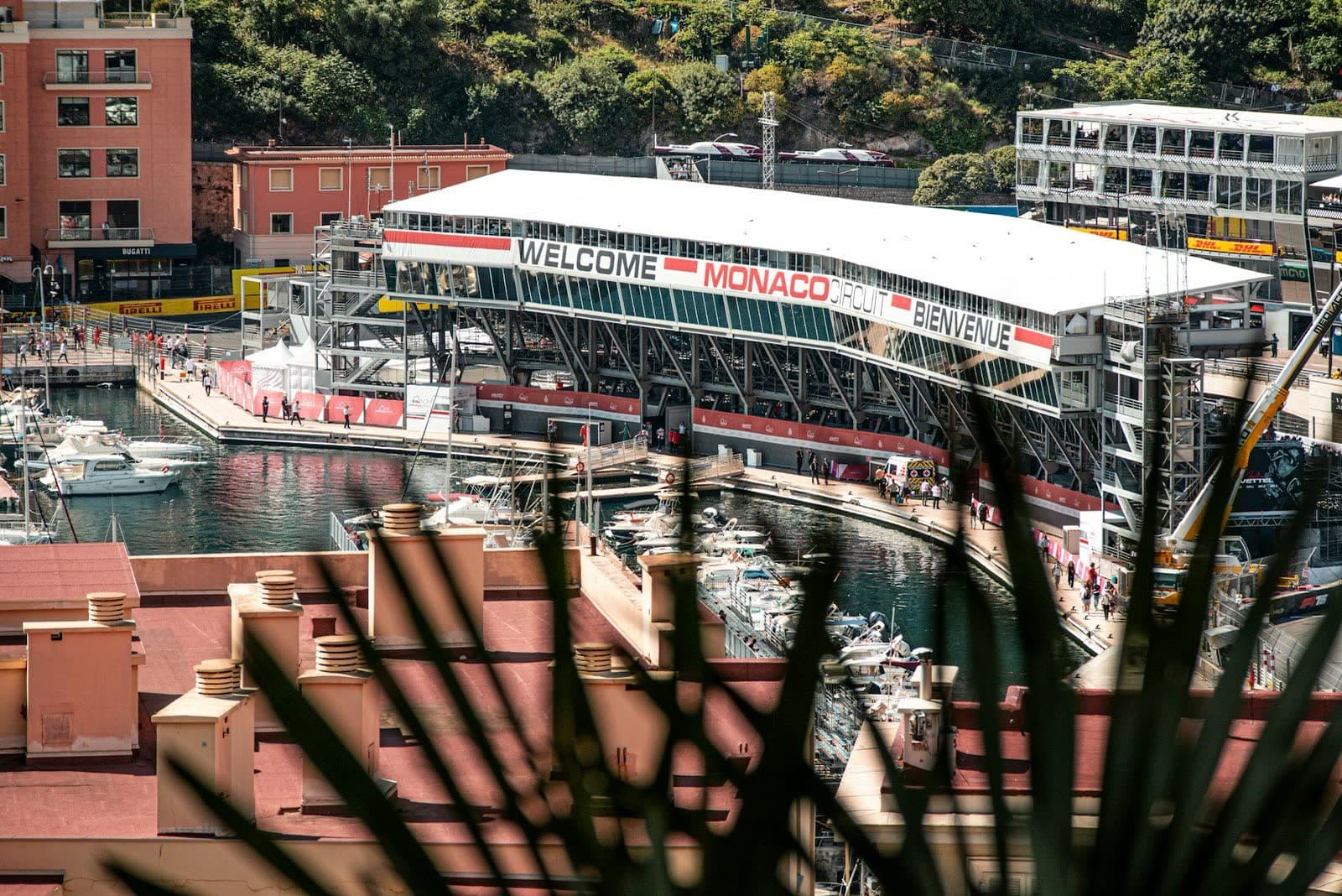 Le port de Monaco et les tribunes du Grand Prix